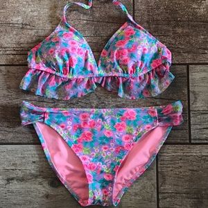 Lauren James 2 piece bikini swimsuit floral medium